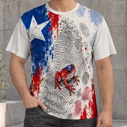 Puerto Rican Flag Frog for Island Pride, Cultural Celebrations and Urban Weekend Wear All-over Print Unisex T-shirt