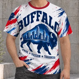 Buffalo Skyline And Bison Emblem For Game Day And City Pride Supporters All-over Print Unisex T-shirt