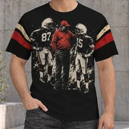 Football Coach And Helmeted Players For Game Day And Casual Fan Wear All-over Print Unisex T-shirt