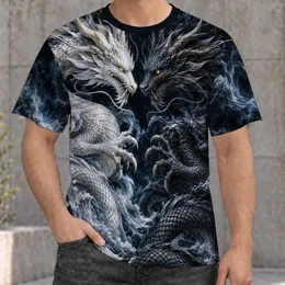 Twin White And Black Dragons For Travel, Streetwear And Outdoor Adventures All-over Print Unisex T-shirt