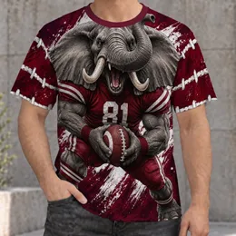 Roaring Elephant Football Mascot With Ball For Game Day Fans All-over Print Unisex T-shirt