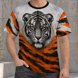 Tiger Head and Orange-Black Stripes for Football Game Day and Casual Fan Supporters All-over Print Unisex T-shirt