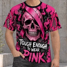 Pink Ribbon Skull For Breast Cancer Awareness Supporters And Bold Alternative Style All-over Print Unisex T-shirt