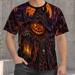 Pumpkin Scarecrow and Haunted Castle for Halloween Night Celebrations and Parties All-over Print Unisex T-shirt