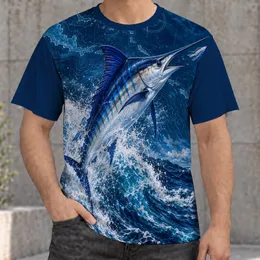 Blue Marlin Ocean Scene for Fishing Trips and Coastal Adventures at Sea All-over Print Unisex T-shirt