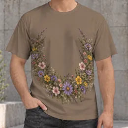 Wildflower Wreath Botanical Floral Art for Casual Spring Days and Nature Lovers All-over Print Unisex T-shirt