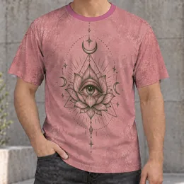 Mystic Lotus Eye And Crescent Moon For Meditation, Festival Wear, And Everyday Style All-over Print Unisex T-shirt