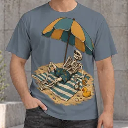 Relaxing Skeleton Beach Scene for Laid-Back Summer Days and Coastal Weekend Style All-over Print Unisex T-shirt