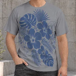 Blue Tropical Botanicals for Relaxed Everyday Style and Summer Getaways for All All-over Print Unisex T-shirt