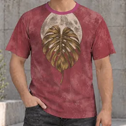 Monstera Leaf and Moon for Everyday Nature Lovers and Relaxed Casual Outings All-over Print Unisex T-shirt