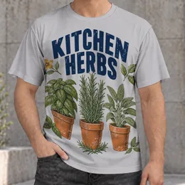 Kitchen Herb Pots for Cozy Home Cooking and Everyday Garden Lover Style All-over Print Unisex T-shirt
