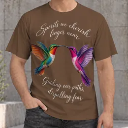 Colorful Hummingbird Pair for Spiritual Comfort and Nature-Loving Everyday Style All-over Print Unisex T-shirt
