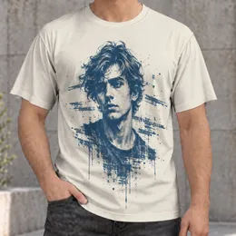 Blue Distressed Male Portrait for Everyday Streetwear and Relaxed Weekend Wear All-over Print Unisex T-shirt