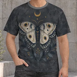 Crescent Moon Moth Botanical Night Garden for Everyday Nature-Loving Style Gifts All-over Print Unisex T-shirt