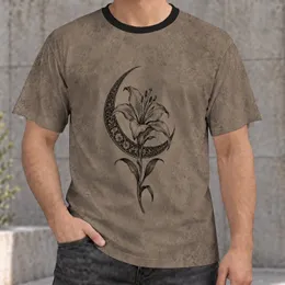 Black Lily Crescent Moon Gothic Floral for Everyday Alternative Style and Night Out All-over Print Unisex T-shirt