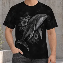 Humpback Whale And Tropical Flowers For Casual Coastal Adventures With Friends All-over Print Unisex T-shirt