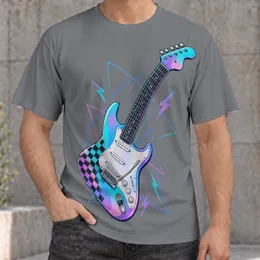 Neon Electric Guitar And Geometric Energy For Music Lovers And Live Concert Nights All-over Print Unisex T-shirt