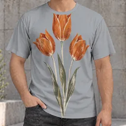 Orange Tulip Bouquet Botanical Art for Casual Spring Days and Everyday Style All-over Print Unisex T-shirt