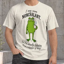 Nonchalant Frog With Coffee for Dry Humor Lovers and Casual Everyday Style All-over Print Unisex T-shirt