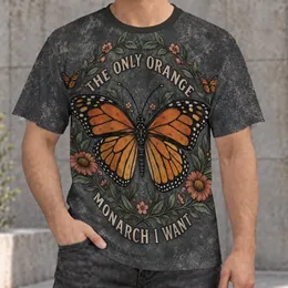 Monarch Butterfly Floral Wreath for Nature Lovers and Everyday Outdoor Adventures All-over Print Unisex T-shirt