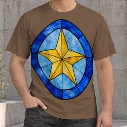 Blue Glass Star Medallion for Everyday Streetwear and Casual Weekend Outings for Adults All-over Print Unisex T-shirt