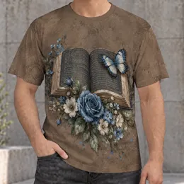 Open Book Blue Butterfly Floral Art for Reading Days and Everyday Nature Lovers All-over Print Unisex T-shirt
