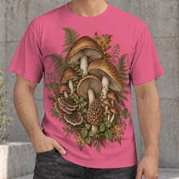 Mushroom Fern Botanical Cluster For Nature Walks And Woodland Weekends All-over Print Unisex T-shirt