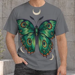 Emerald Butterfly and Crescent Moons for Everyday Casual Style and Night Out All-over Print Unisex T-shirt
