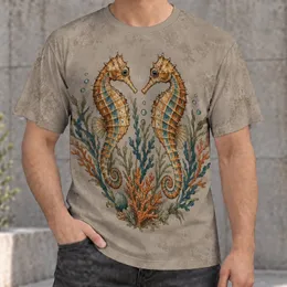 Twin Seahorses and Coral for Coastal Days and Everyday Ocean-Lover Style All-over Print Unisex T-shirt