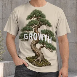 Bonsai Tree Growth Message for Mindful Everyday Style and Nature Lovers All-over Print Unisex T-shirt