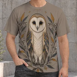 Barn Owl And Botanical Wreath For Nature Walks And Everyday Wear For Bird Lovers All-over Print Unisex T-shirt