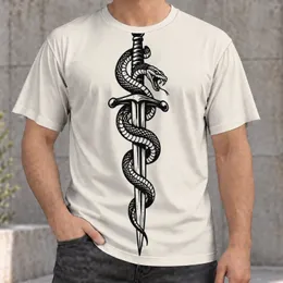 Intertwined Sword and Serpent for Everyday Streetwear, Alternative Gift for Adults All-over Print Unisex T-shirt
