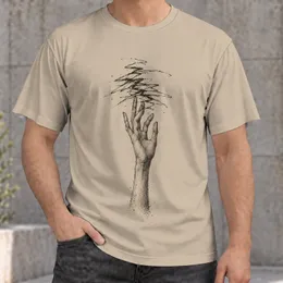 Etched Reaching Hand Sketch for Creative Streetwear and Everyday Casual Style All-over Print Unisex T-shirt
