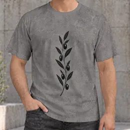 Minimal Olive Branch Botanical Motif for Everyday Casual Style and Nature Lovers All-over Print Unisex T-shirt