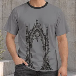 Gothic Cathedral Arch and Thorn Vines for Dark Alternative Everyday Street Style All-over Print Unisex T-shirt