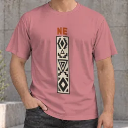 Geometric Tribal Motif With Rust Initials for Everyday Bohemian Streetwear Outings All-over Print Unisex T-shirt