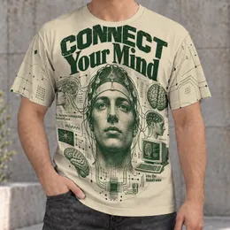 Brain Computer Interface Collage for Tech Lovers and Everyday Casual Wear All-over Print Unisex T-shirt