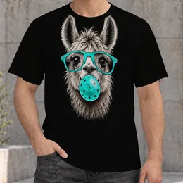 Llama With Turquoise Glasses for Casual Streetwear and Everyday Fun All-over Print Unisex T-shirt