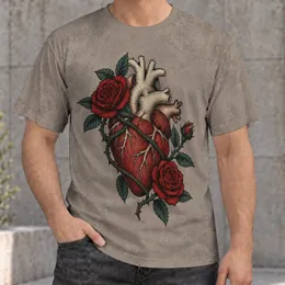Anatomical Heart With Roses For Alternative Casual Style And Everyday Wear Gifts All-over Print Unisex T-shirt