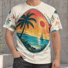 Sunset Sailboat Ocean Scene for Coastal Getaways and Summer Adventures All-over Print Unisex T-shirt