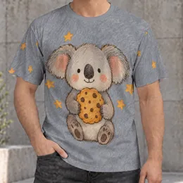 Cute Koala Holding Cookie for Casual Everyday Outings and Cozy Relaxed Weekends All-over Print Unisex T-shirt