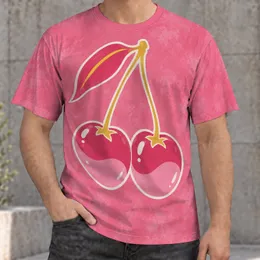 Pink Cherry Pair With Golden Accents For Sweet Everyday Casual Summer Outings All-over Print Unisex T-shirt