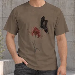 Black Butterfly and Crimson Flower for Everyday Street Style and Nature-Loving Teens All-over Print Unisex T-shirt