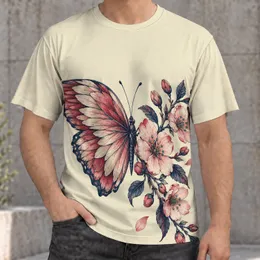 Blush Butterfly and Cherry Blossoms for Spring Days and Nature Lovers All-over Print Unisex T-shirt