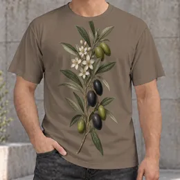 Olive Branch Botanical Motif for Relaxed Everyday Wear and Nature-Loving Adult Style All-over Print Unisex T-shirt