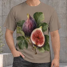Realistic Fig and Leaf Botanical Still Life for Casual Days, Gardening and Nature Lovers All-over Print Unisex T-shirt