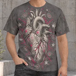 Anatomical Heart With Starbursts For Alternative Everyday Style And Creative Souls All-over Print Unisex T-shirt