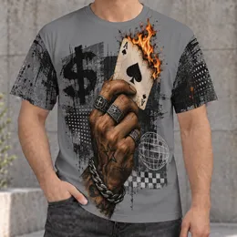 Burning Ace Card and Tattooed Hand for Bold Streetwear and Casual Weekend Style All-over Print Unisex T-shirt