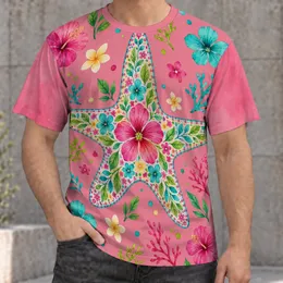 Colorful Floral Starfish for Beach Days and Casual Coastal Weekends for Women and Friends All-over Print Unisex T-shirt