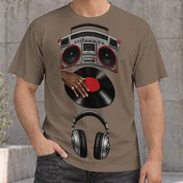 Retro Boombox, Vinyl Record & Headphones for Everyday Music Lovers and Streetwear Fans All-over Print Unisex T-shirt